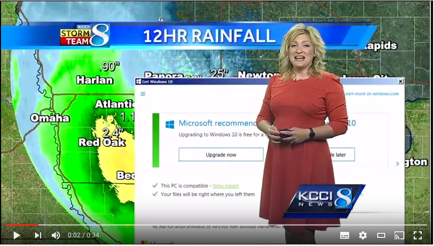 Microsoft update interrupts weather broadcast.